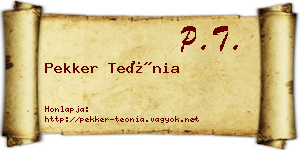 Pekker Teónia névjegykártya